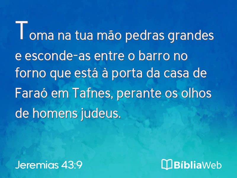 Jeremias 43:9 em imagem para compartilhar