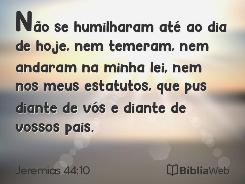 Jeremias 44:10 em imagem para compartilhar