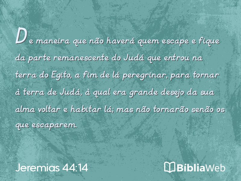 Jeremias 44:14 em imagem para compartilhar