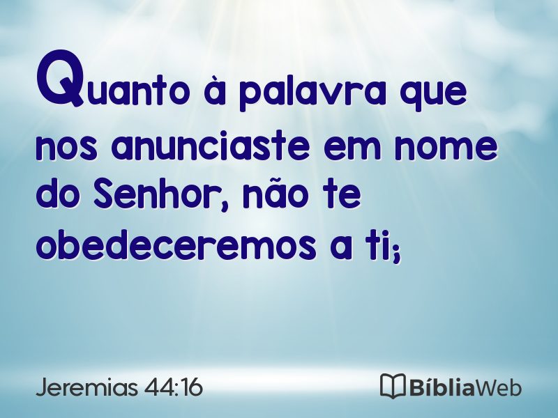 Jeremias 44:16 em imagem para compartilhar