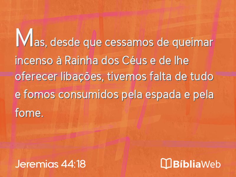 Jeremias 44:18 em imagem para compartilhar