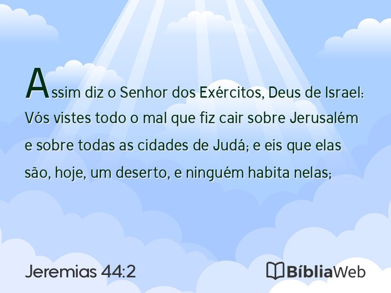 Jeremias 44:2 em imagem para compartilhar