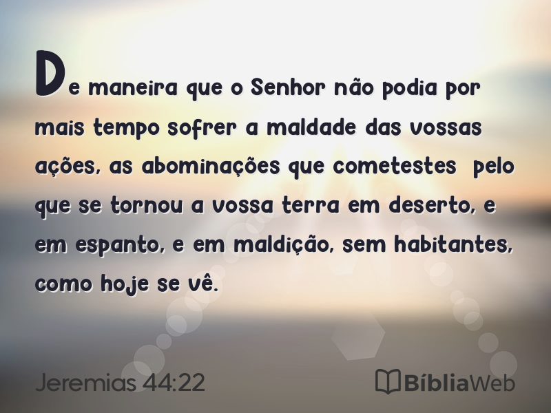 Jeremias 44:22 em imagem para compartilhar