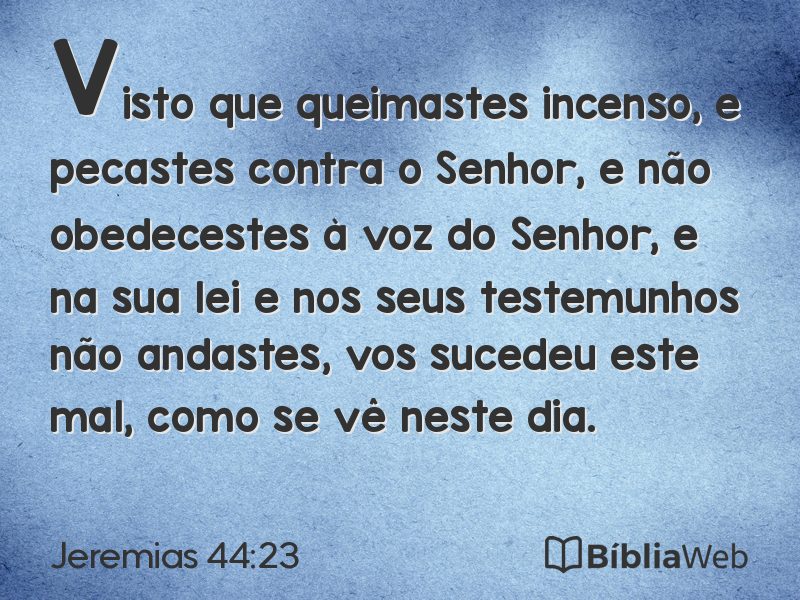 Jeremias 44:23 em imagem para compartilhar