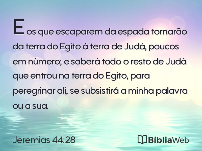 Jeremias 44:28 em imagem para compartilhar