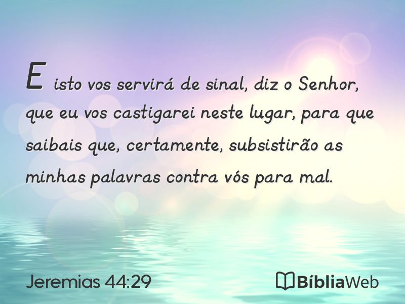 Jeremias 44:29 em imagem para compartilhar