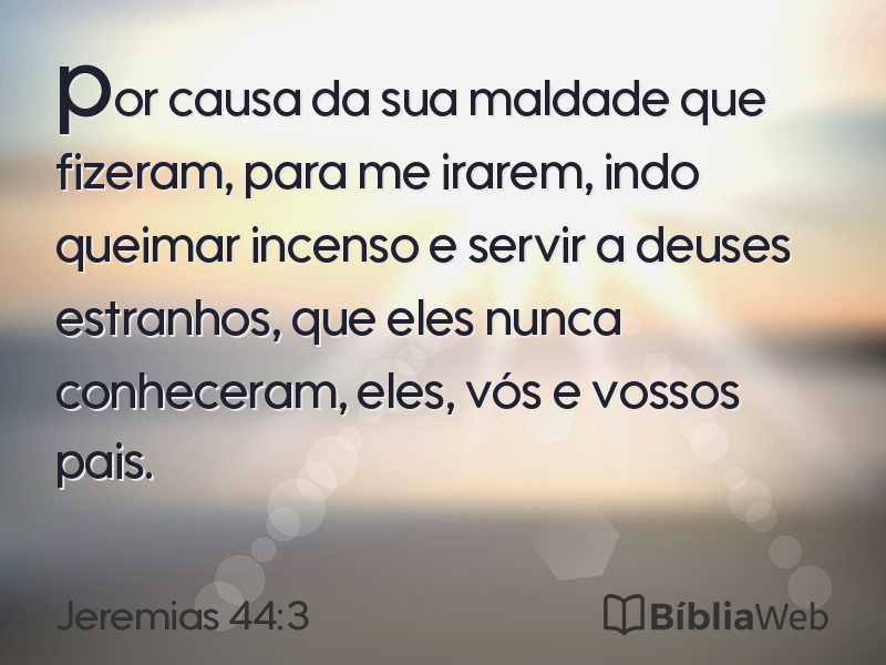 Jeremias 44:3 em imagem para compartilhar