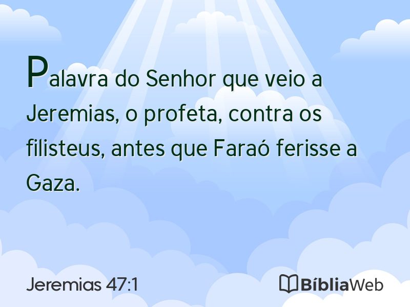 Jeremias 47:1 em imagem para compartilhar