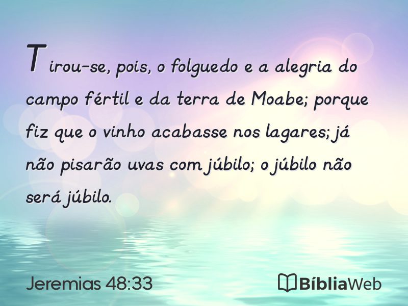 Jeremias 48:33 em imagem para compartilhar