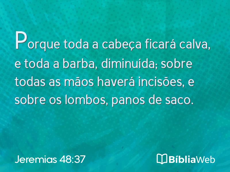 Jeremias 48:37 em imagem para compartilhar