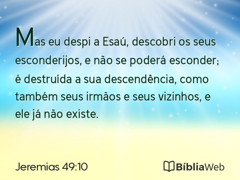 Jeremias 49:10 em imagem para compartilhar