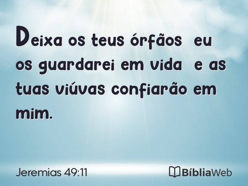 Jeremias 49:11 em imagem para compartilhar