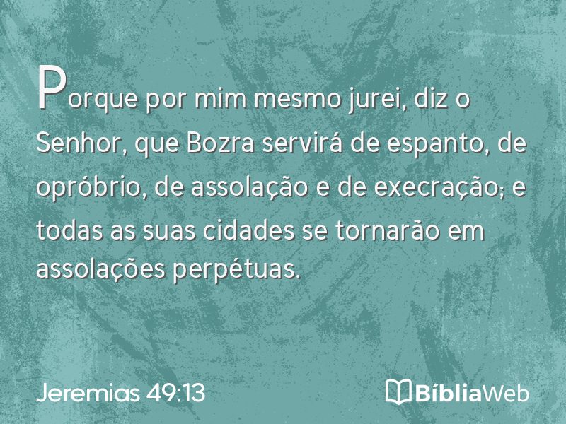 Jeremias 49:13 em imagem para compartilhar