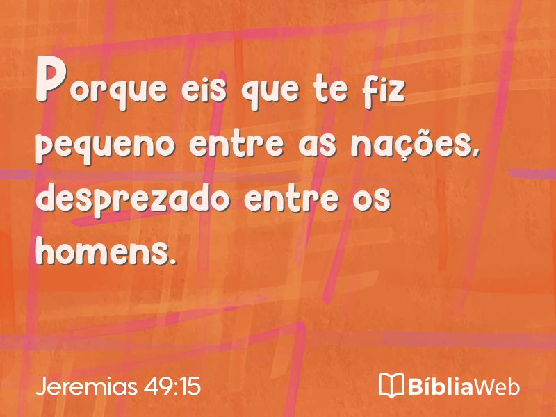 Jeremias 49:15 em imagem para compartilhar