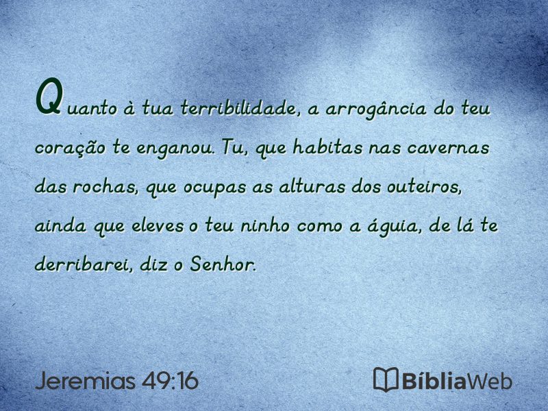 Jeremias 49:16 em imagem para compartilhar