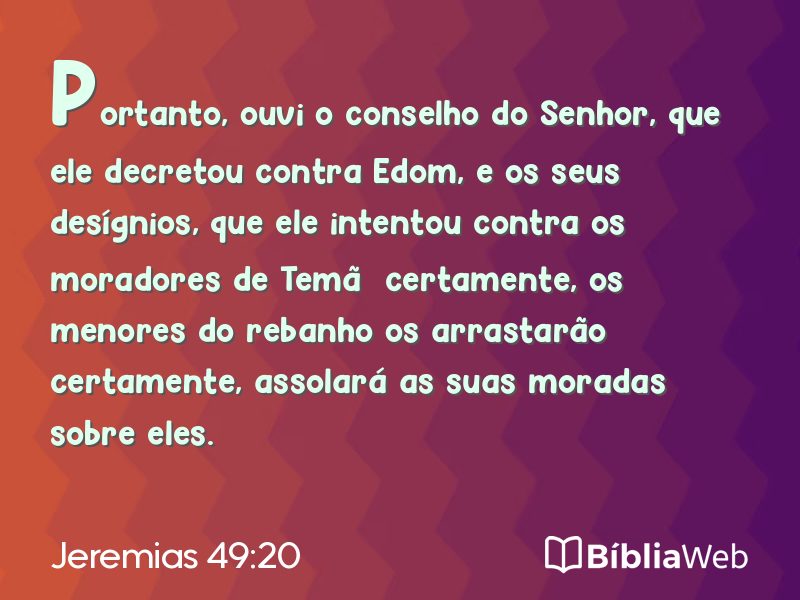 Jeremias 49:20 em imagem para compartilhar