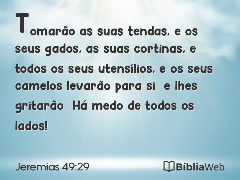 Jeremias 49:29 em imagem para compartilhar