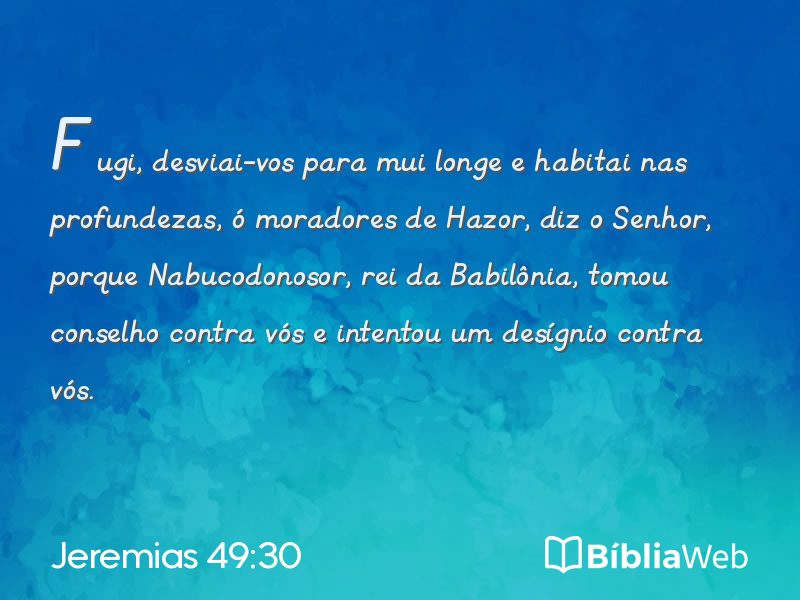 Jeremias 49:30 em imagem para compartilhar