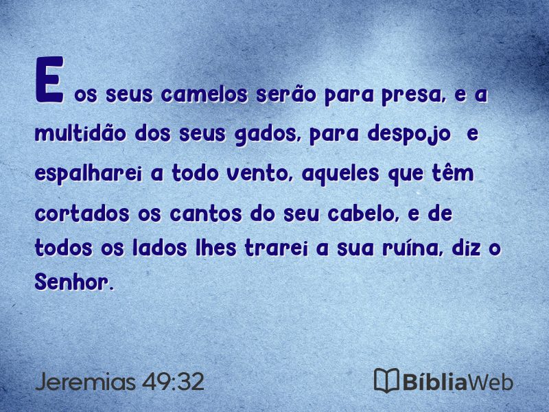 Jeremias 49:32 em imagem para compartilhar