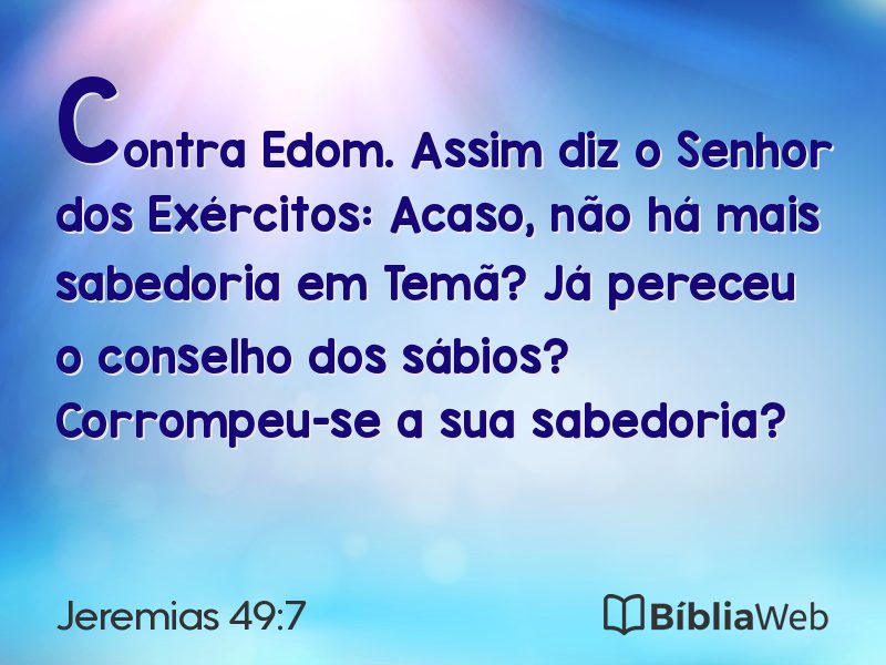 Jeremias 49:7 em imagem para compartilhar