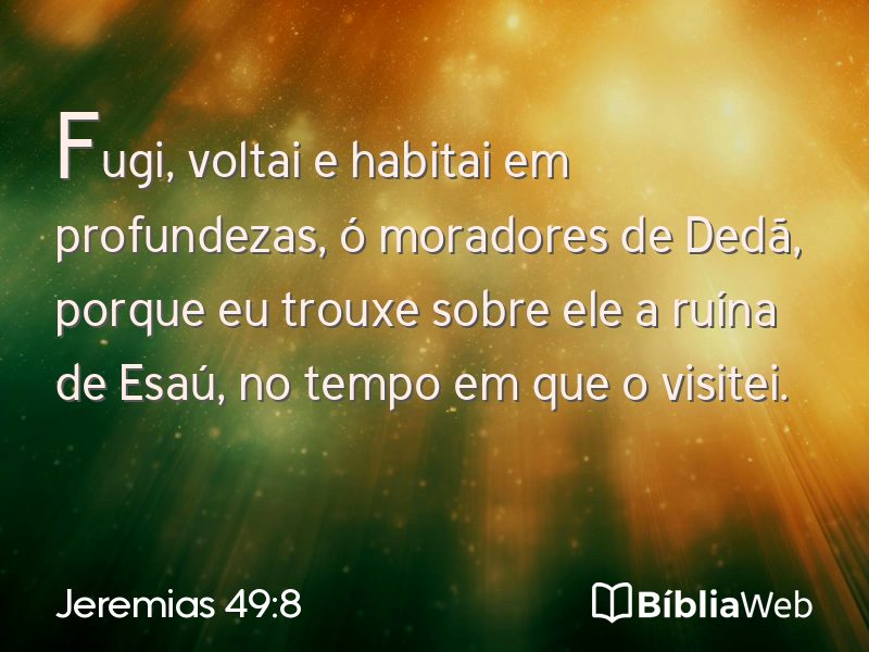 Jeremias 49:8 em imagem para compartilhar