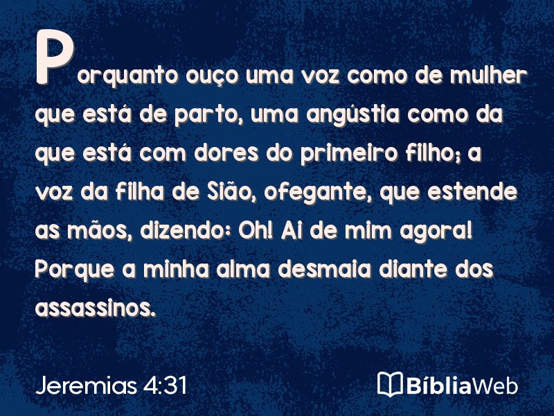 Jeremias 4:31 em imagem para compartilhar