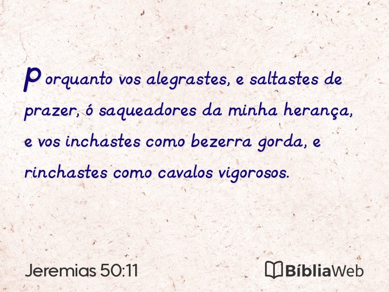 Jeremias 50:11 em imagem para compartilhar