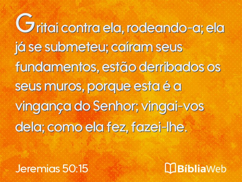 Jeremias 50:15 em imagem para compartilhar