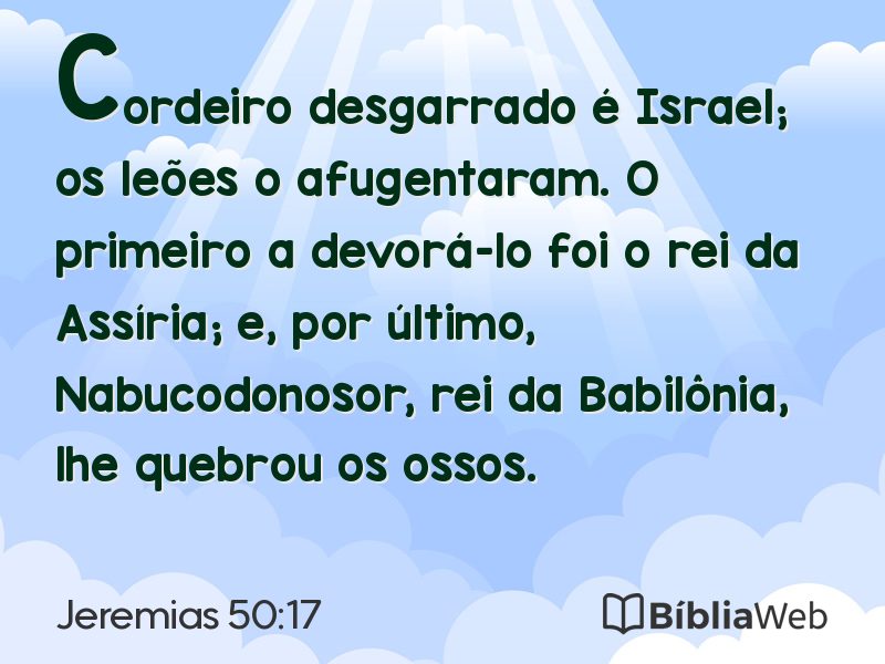 Jeremias 50:17 em imagem para compartilhar