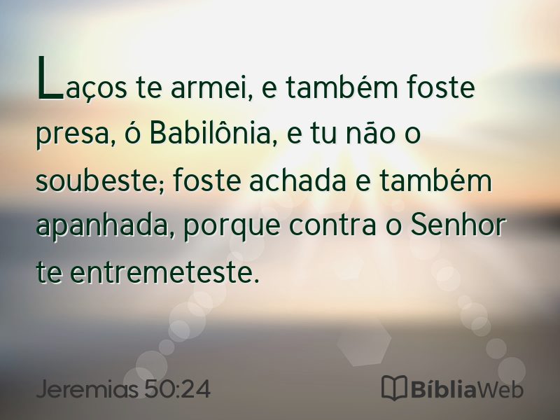 Jeremias 50:24 em imagem para compartilhar