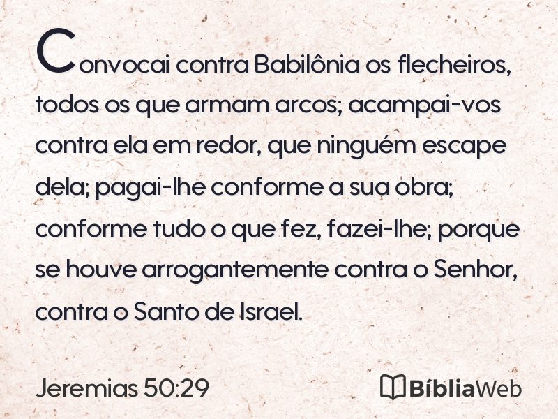 Jeremias 50:29 em imagem para compartilhar