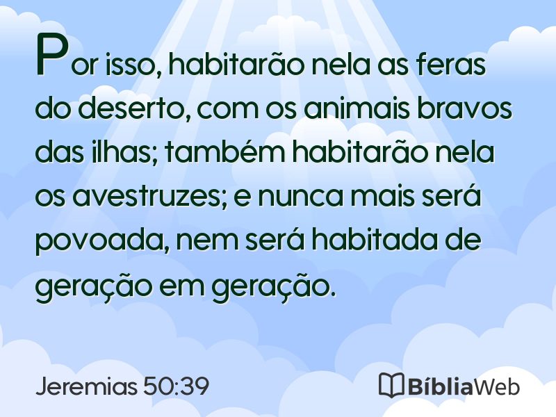 Jeremias 50:39 em imagem para compartilhar
