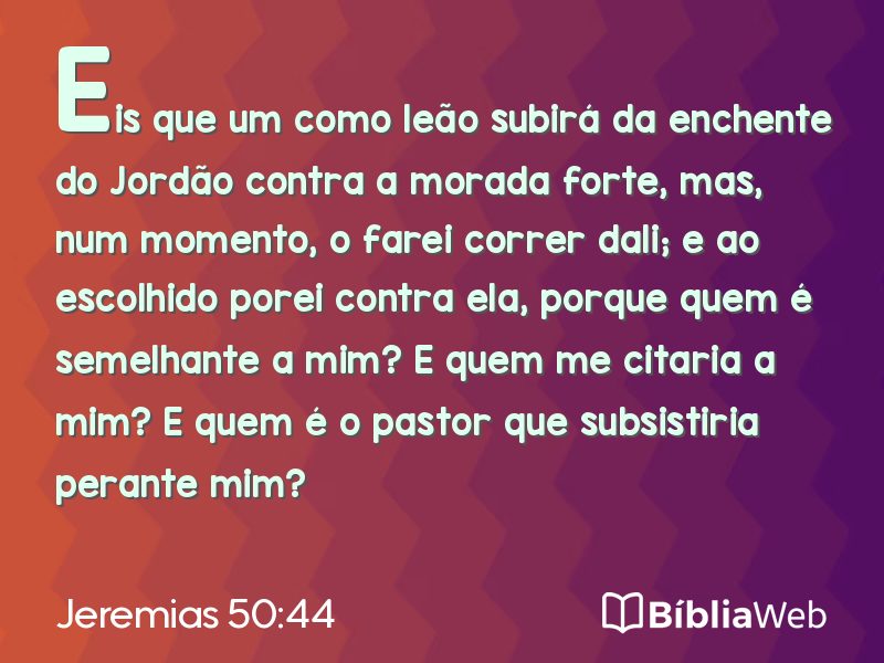 Jeremias 50:44 em imagem para compartilhar