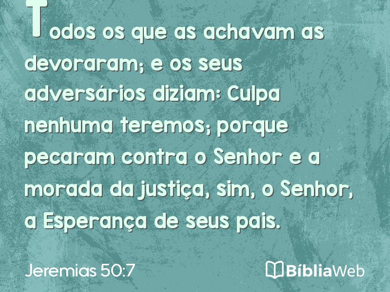 Jeremias 50:7 em imagem para compartilhar