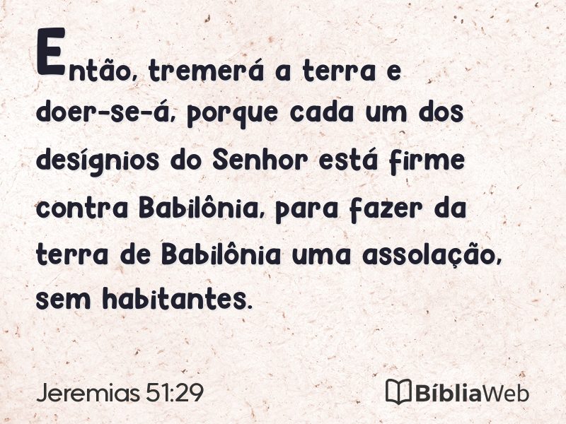 Jeremias 51:29 em imagem para compartilhar