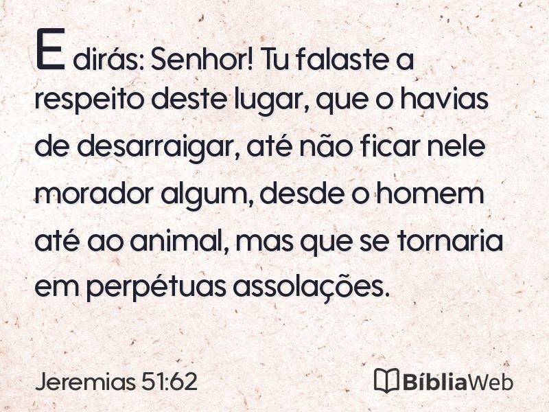 Jeremias 51:62 em imagem para compartilhar