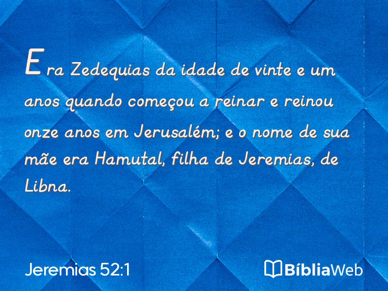 Jeremias 52:1 em imagem para compartilhar