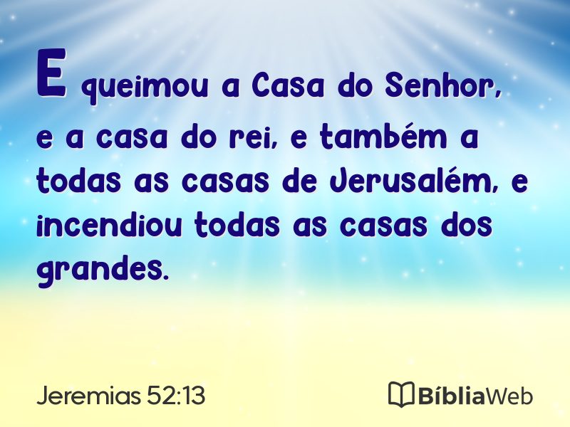 Jeremias 52:13 em imagem para compartilhar