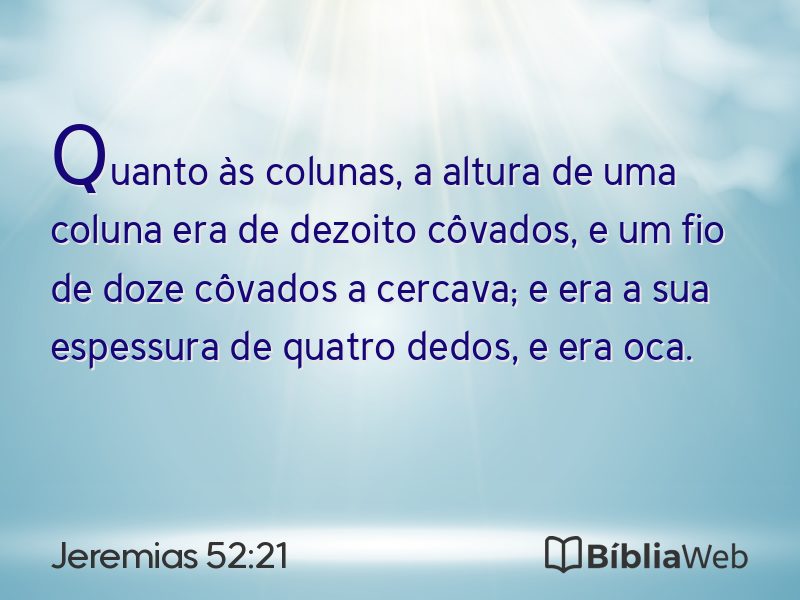 Jeremias 52:21 em imagem para compartilhar