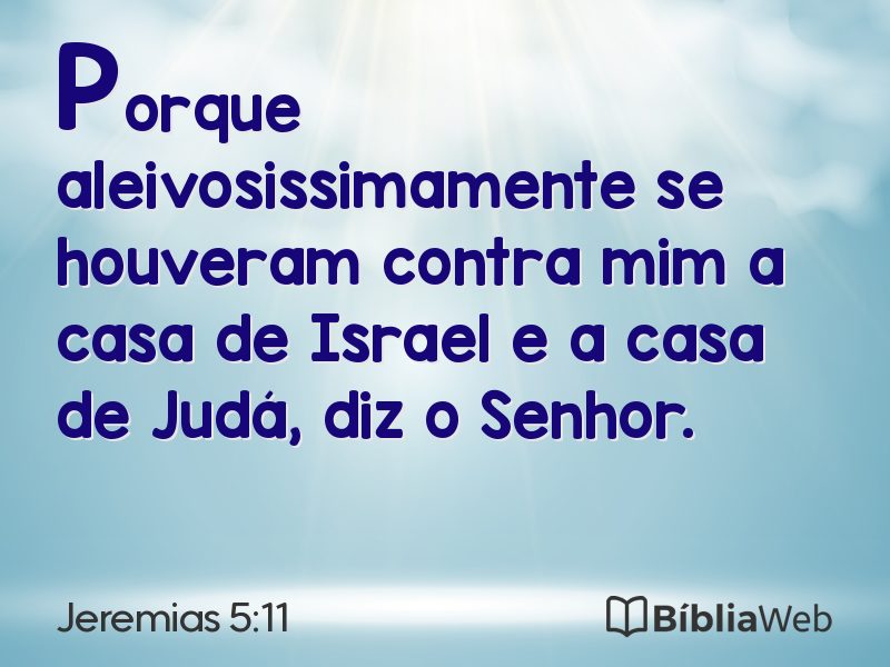 Jeremias 5:11 em imagem para compartilhar