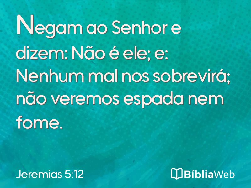 Jeremias 5:12 em imagem para compartilhar