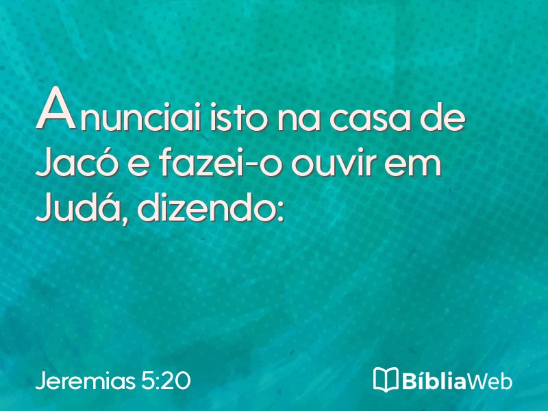 Jeremias 5:20 em imagem para compartilhar
