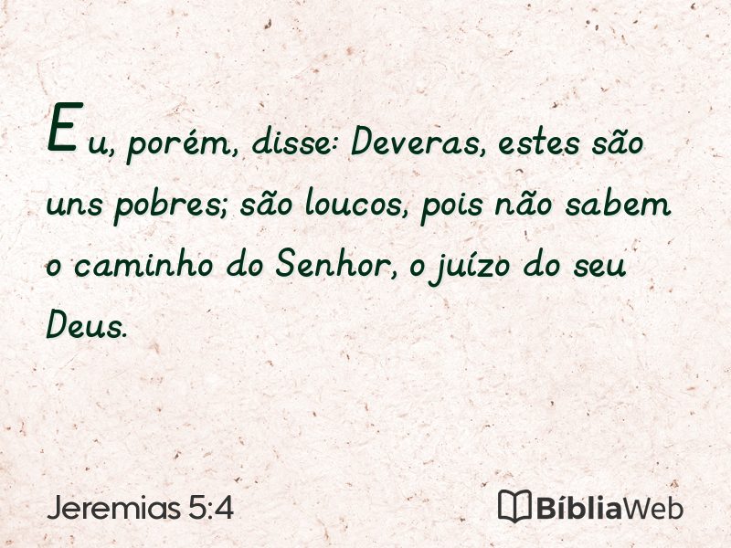 Jeremias 5:4 em imagem para compartilhar