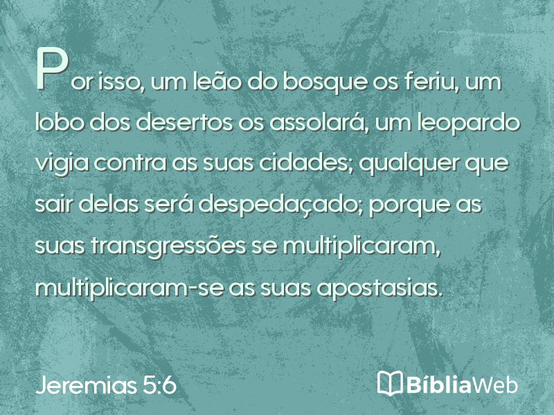 Jeremias 5:6 em imagem para compartilhar