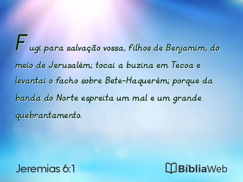 Jeremias 6:1 em imagem para compartilhar