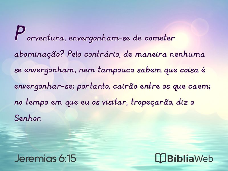 Jeremias 6:15 em imagem para compartilhar