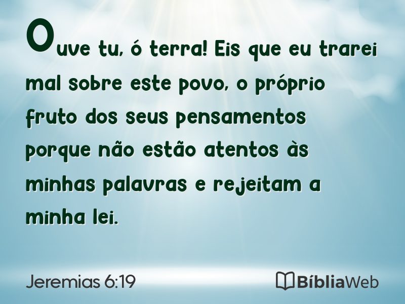 Jeremias 6:19 em imagem para compartilhar