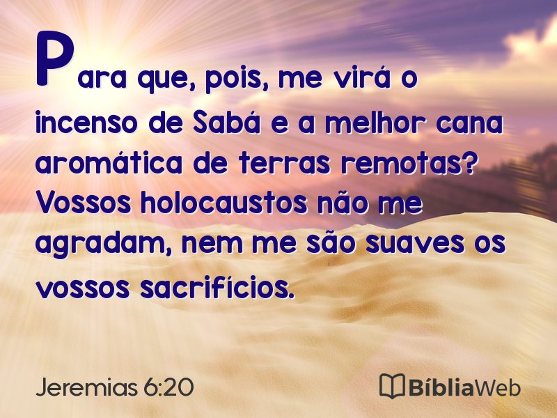 Jeremias 6:20 em imagem para compartilhar