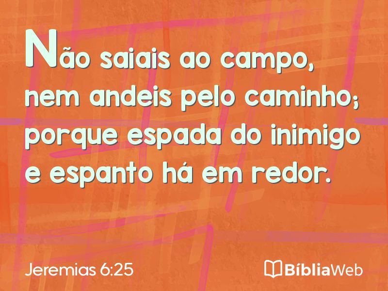 Jeremias 6:25 em imagem para compartilhar