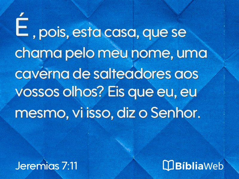Jeremias 7:11 em imagem para compartilhar